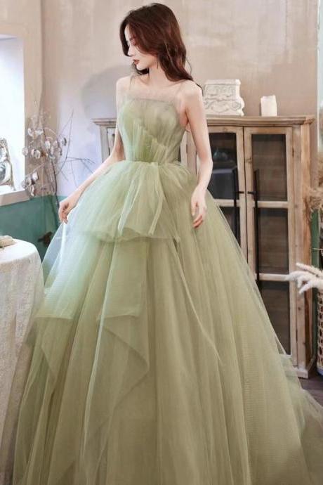 Temperament Light Luxury Dress Green Party Dress