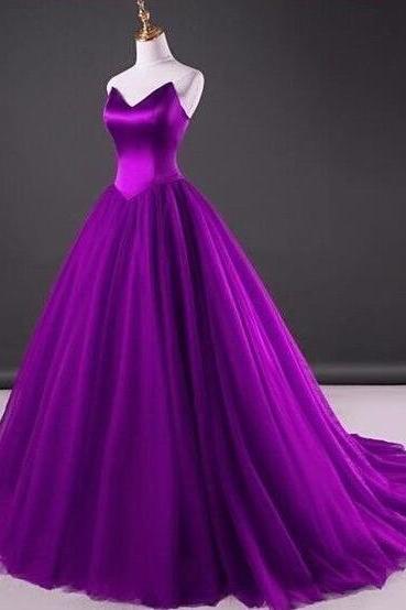 Mermaid Purple Long Prom Dresses