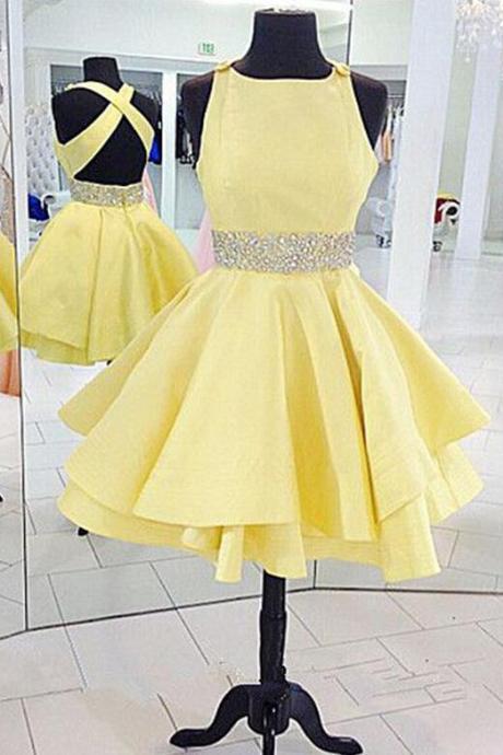 Sexy Yellow Short Prom Dresses
