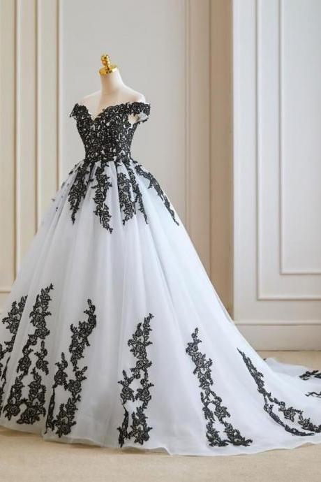 Mermaid Black And White Gothic Prom Dress