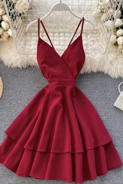 Wine Red Short Homecoming Dresses Short Prom Dresses