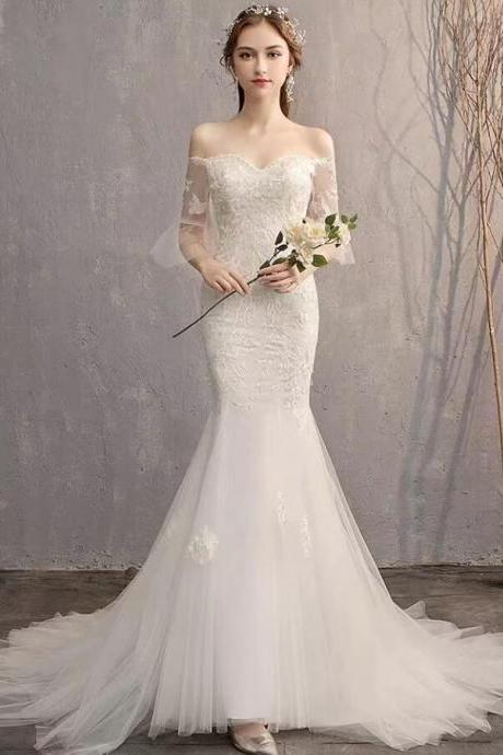 High Quality Off Shoulder Lace Bridal Dresses