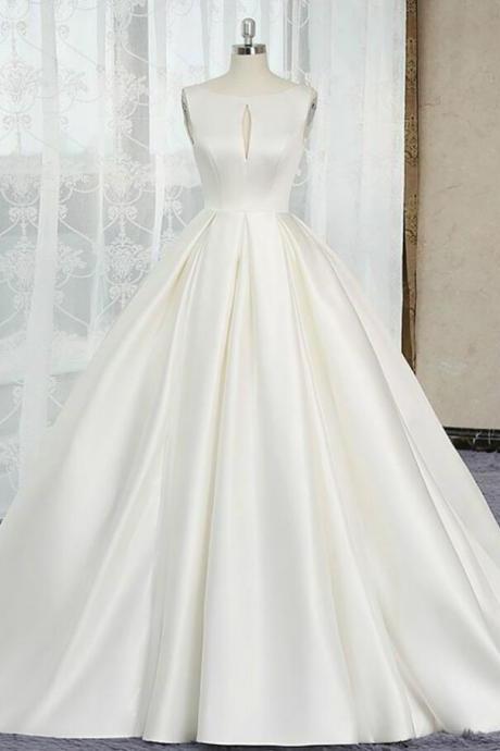 Ivory Ball Gown Satin Wedding Dresses