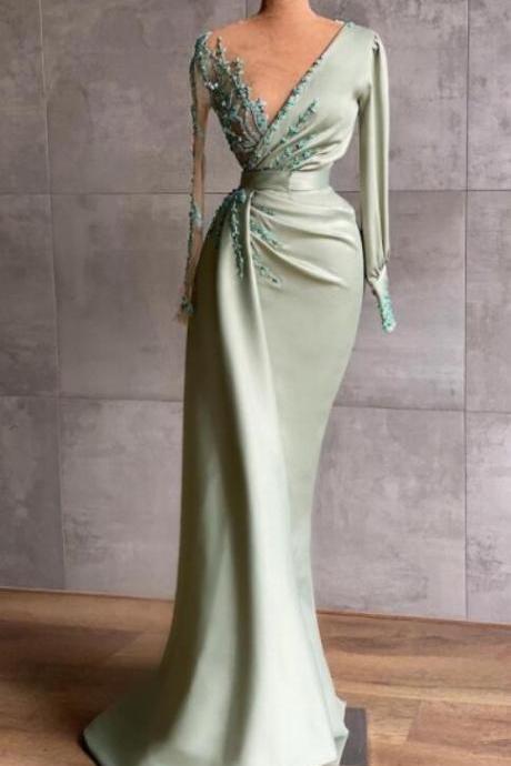 Sexy A Line Prom Dresses With Sleeves