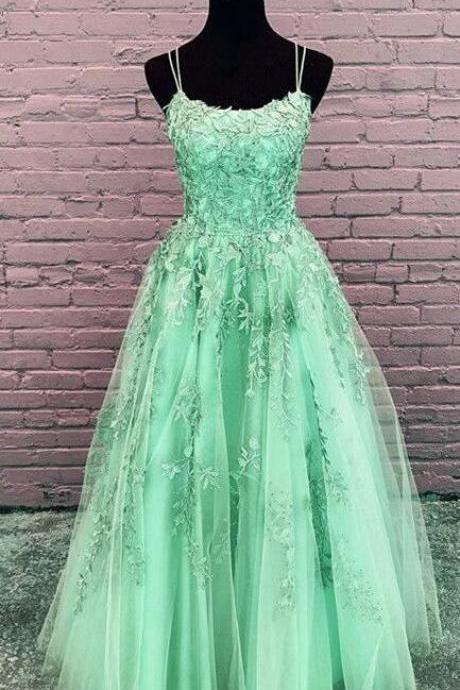 Elegant Floor Length Ball Gown Tulle Prom Dress