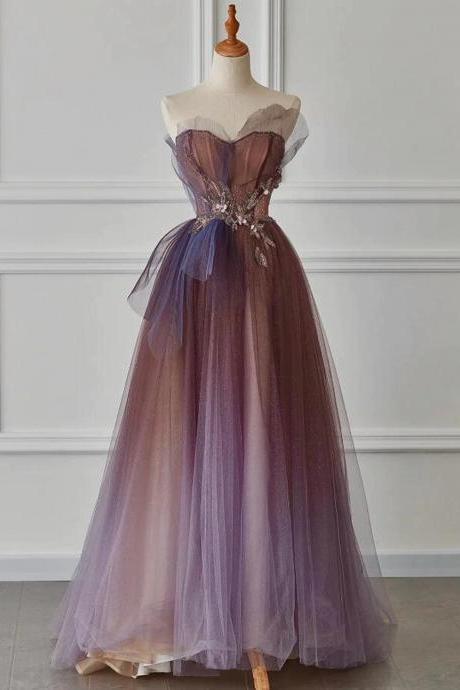Vintage Elegance Embroidered Tulle A-line Dress