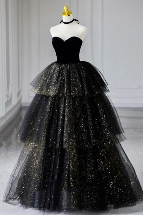 Enchanted Evening Black Glitter Ball Gown