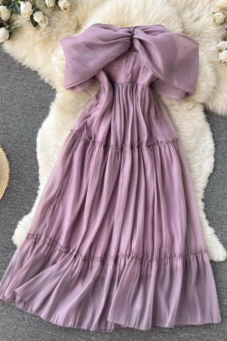 A-line Purple Tulle Short Dress, Fashion Dress