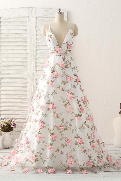 Blossoming Elegance Floral Print Gown