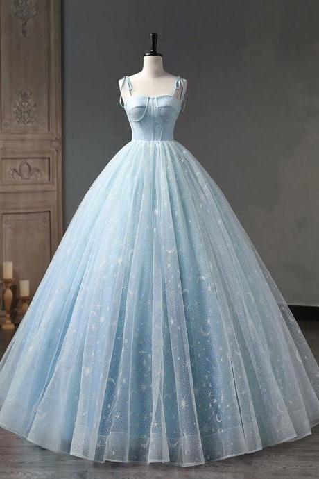 Enchanted Blue Starlight Tulle Ball Gown