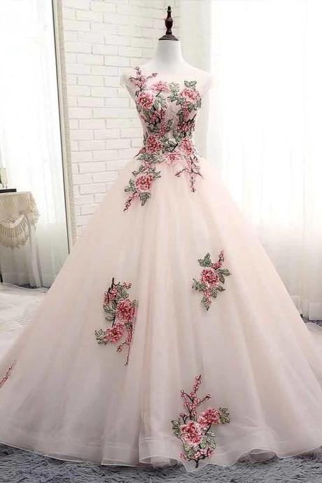 Enchanted Blossom Embroidered Tulle Gown