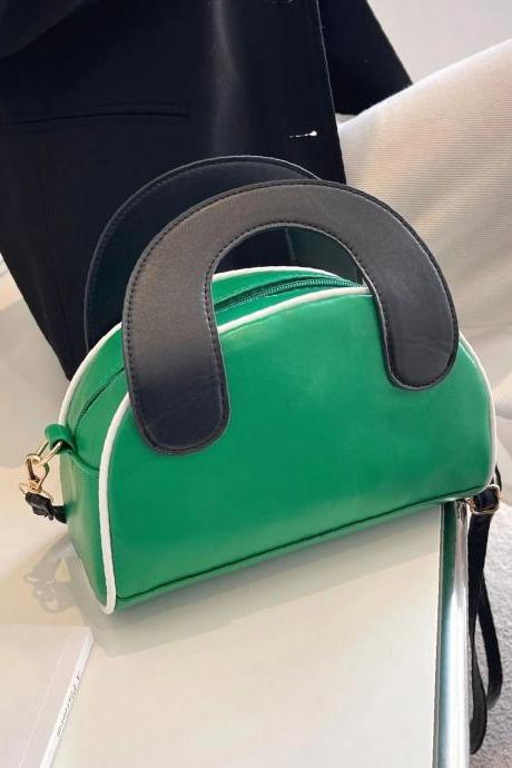 Green Two Tone Satchel Bag