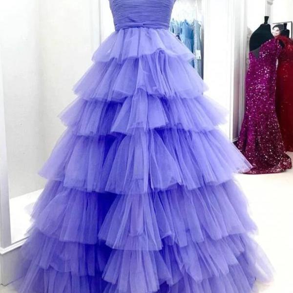 Sexy Purple Tulle Halter Party Evening Dress cc2713 main image 1