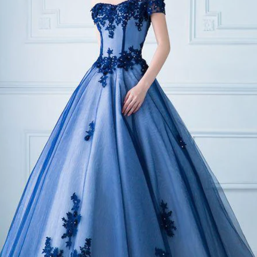 Ball Gown Strapless Beading Floor Length Tulle Prom Dresses LBQ3400