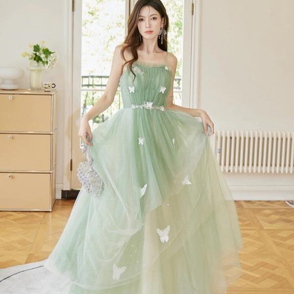 Elegant Green Sweetheart A-Line Long Prom Dress Ideas, Evening Party Dresses , OLP1218