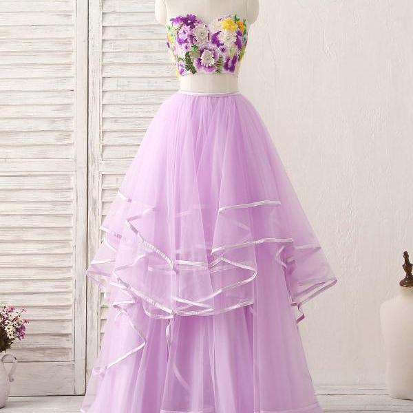 Burgundy Straps Beading Ruffles Vintage Long Party Dress Evening Gown, DP4657 main image 0