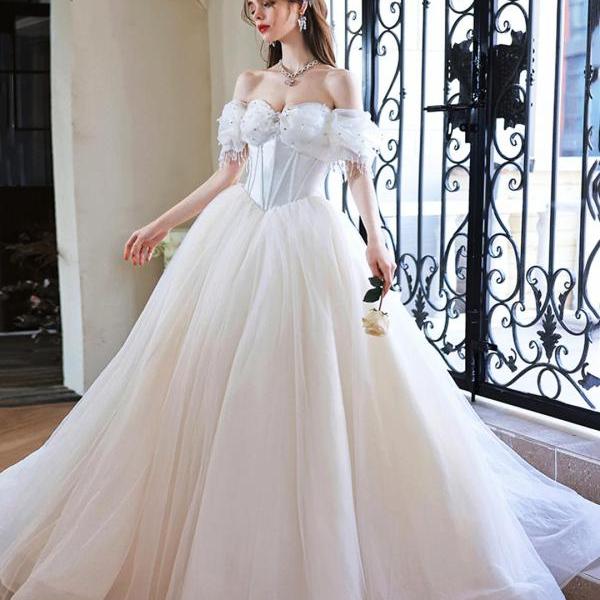 Blush Pink Off-Shoulder Elegant Evening Dress for Women main image 1