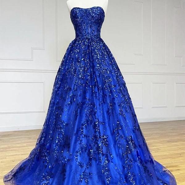 Midnight Sapphire Sequin Ball Gown on Luulla