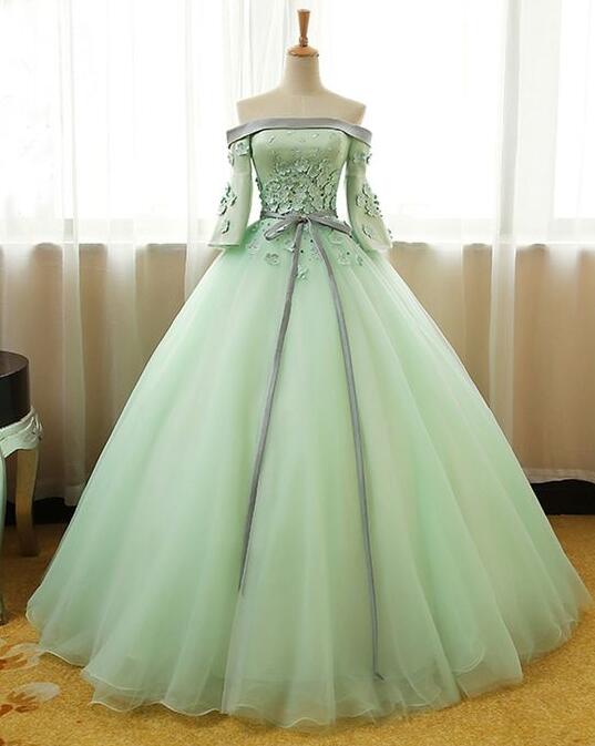 Off Shoulder Long Evening Dress With Mid Sleeves on Luulla