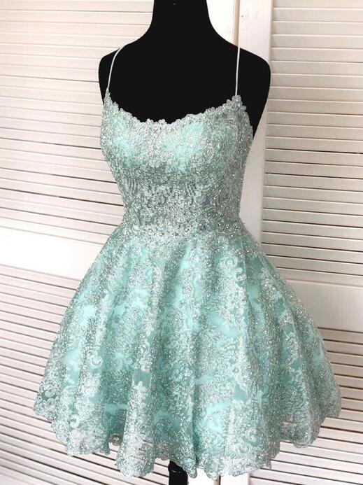 Retro Lace Long Sleeves Sexy Short Party Dress Homecoming Dress main image 1