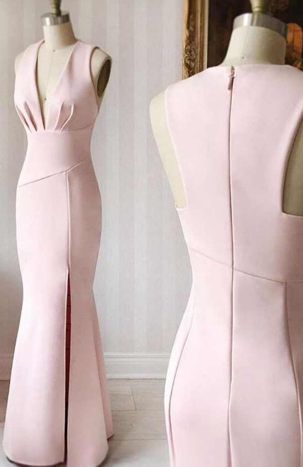 Sexy A Line Sweetheart Pink Satin Long Classy Prom Dress Classy Evening Dress Classy Dress