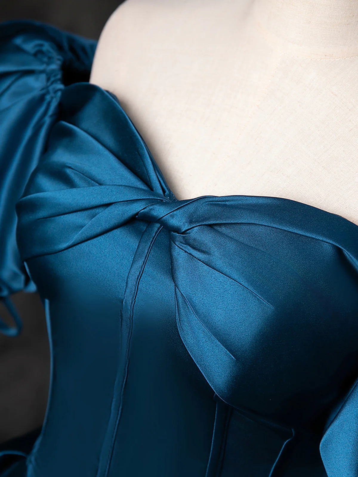 Blue Cocktail Party Dress Sleeveless Satin Zipper Back Fashionable main image 0