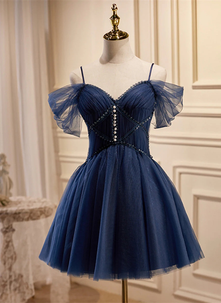 Niulatu Silver Strapless Boycon Tulle Beaded Short Prom Dresses Homecoming Dresses HZ1031 main image 0