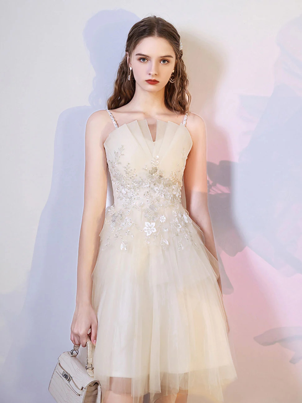 Short Prom Dresses Long Sleeves Elegant Mini Dress