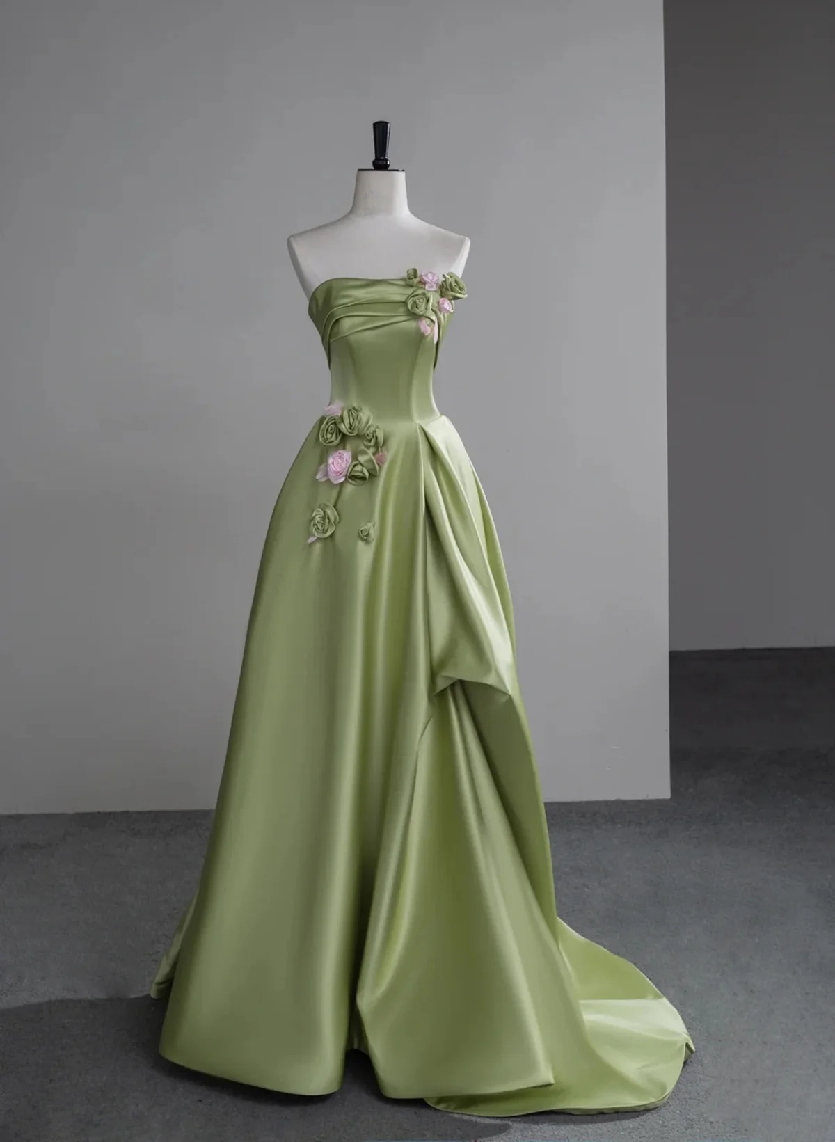 Chic A-line Green Evening Dress Green Evening Gown Y5326